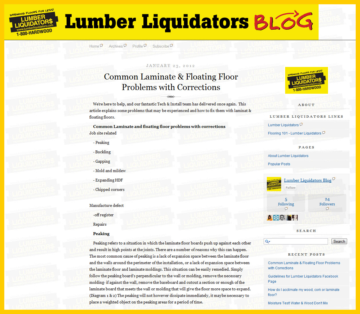Social Flooring Index: Lumber Liquidators Blog