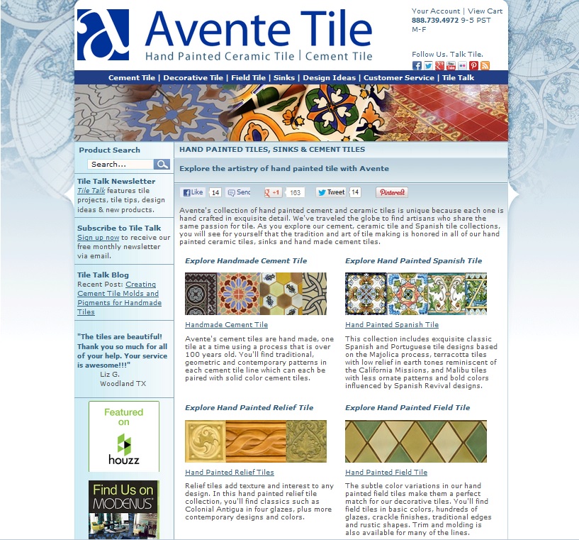 Avente Tile Home Page Screen Shot SMN Interview